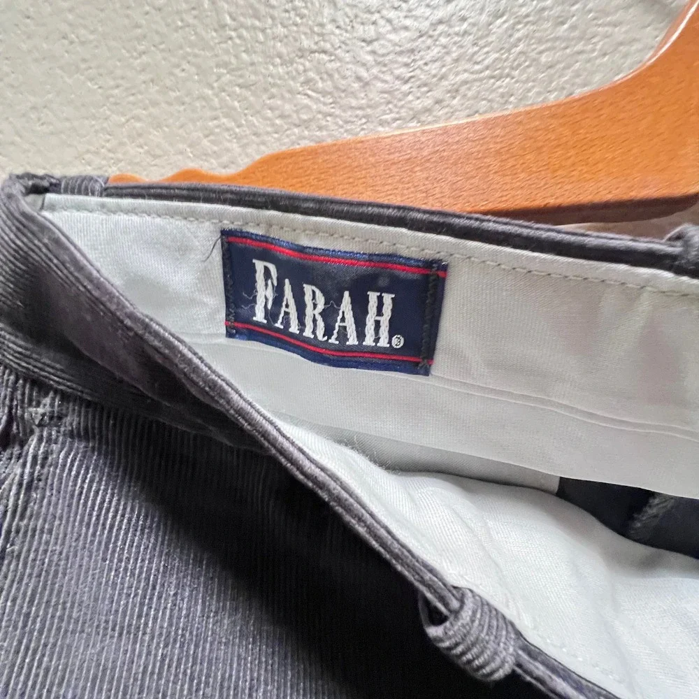 Vintage Farah Mens Corduroy Pants Trousers‎ Casual Dress Pants Gray